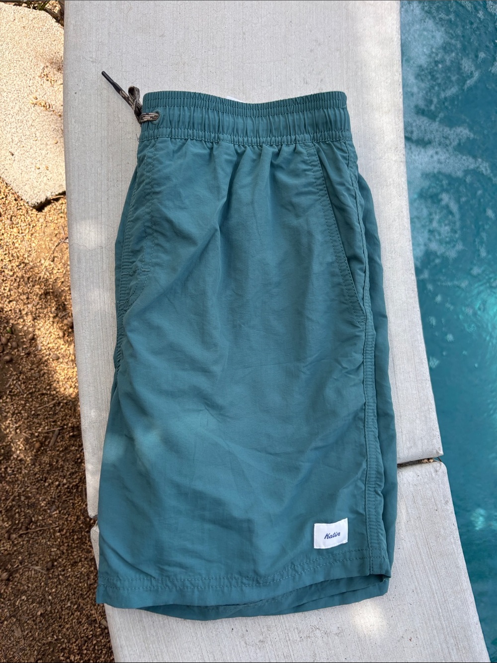 Katin Men's Teal-Green Elastic Waist Hybrid Shorts